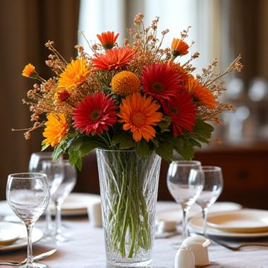 Détail de centre de table floral